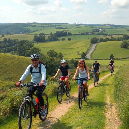 Guided cycling tour through the rolling hills of the Cotswolds