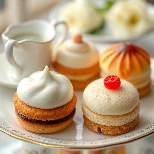 Image featuring a close-up shot of the exquisite afternoon tea service at Bramley House, showcasing the delicate pastries and fine china.