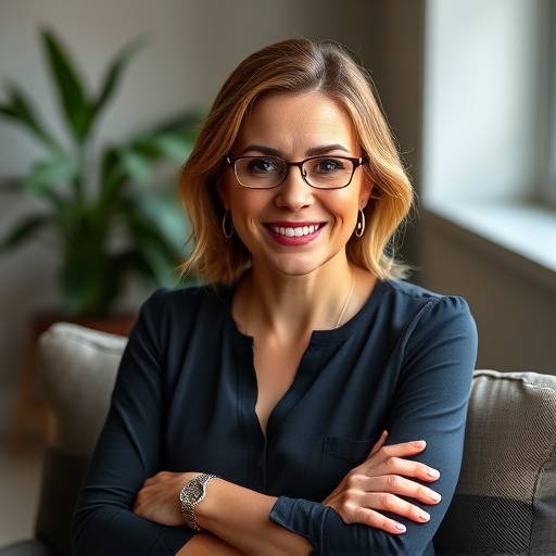 Portrait of Amelia Thornton, Founder of Cotswold Escapes, in a relaxed and professional setting.